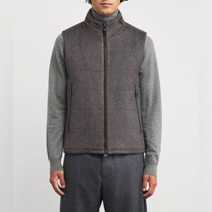 Corneliani Men’s Grey Grey Silk-Cashmere Gilet Vest